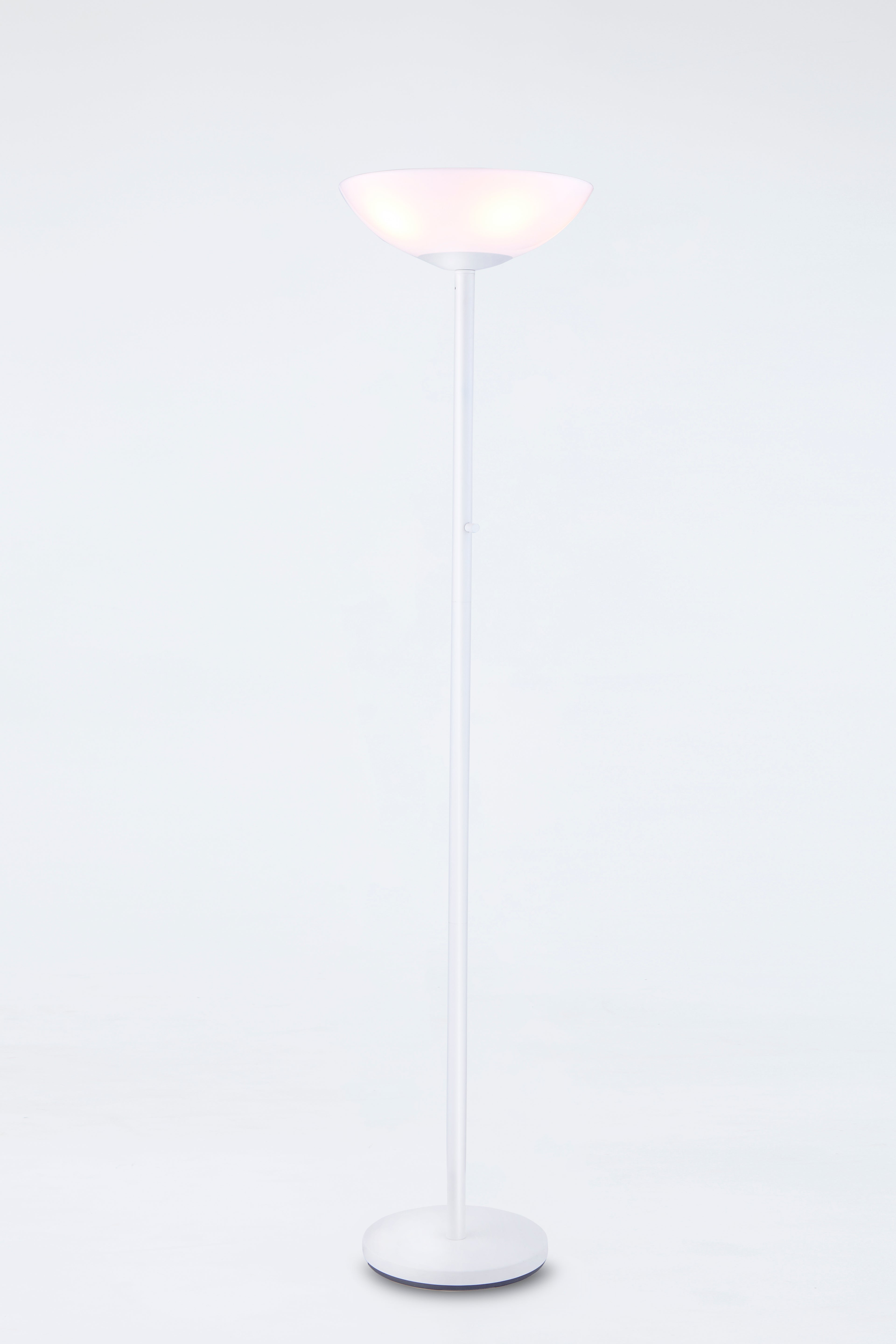 White floor lamp on a light gray background