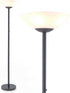 Floor lamp with a glass shade on a white background